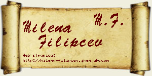 Milena Filipčev vizit kartica